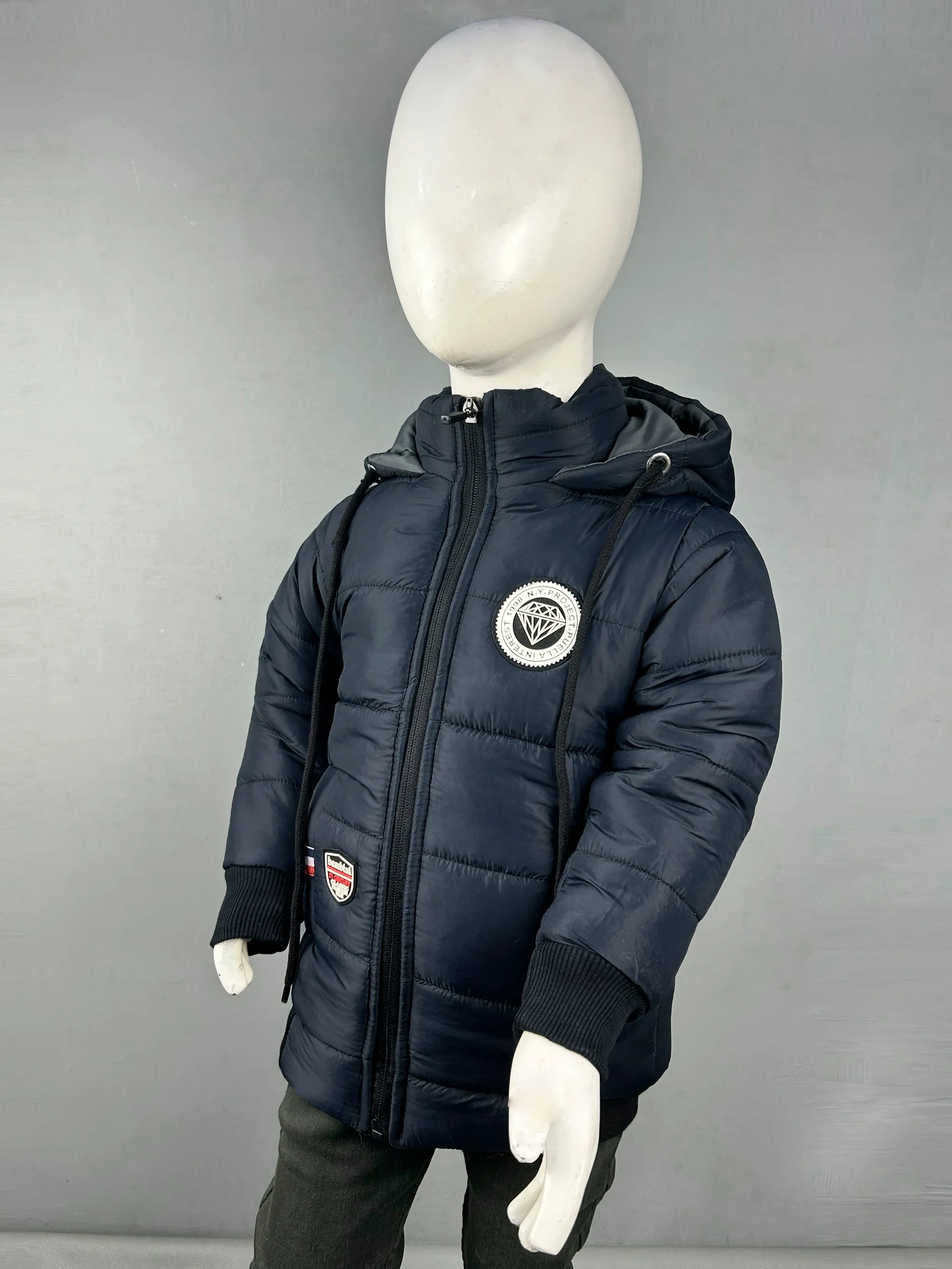 2.5Yrs - 8Yrs Dark Navy Blue Puffer Jacket For Boys NKG KJ30