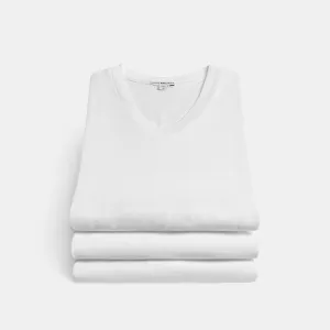 3 Pack Short Sleeve V Neck - White