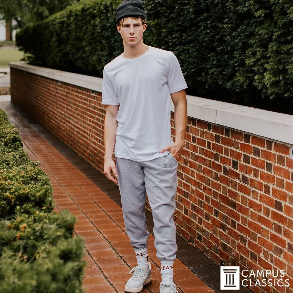 AGR Heather Grey Contrast Joggers