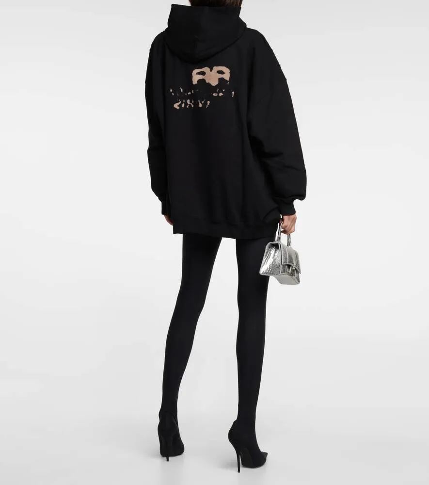 BALENCIAGA Oversized Cotton Hoodie, Black