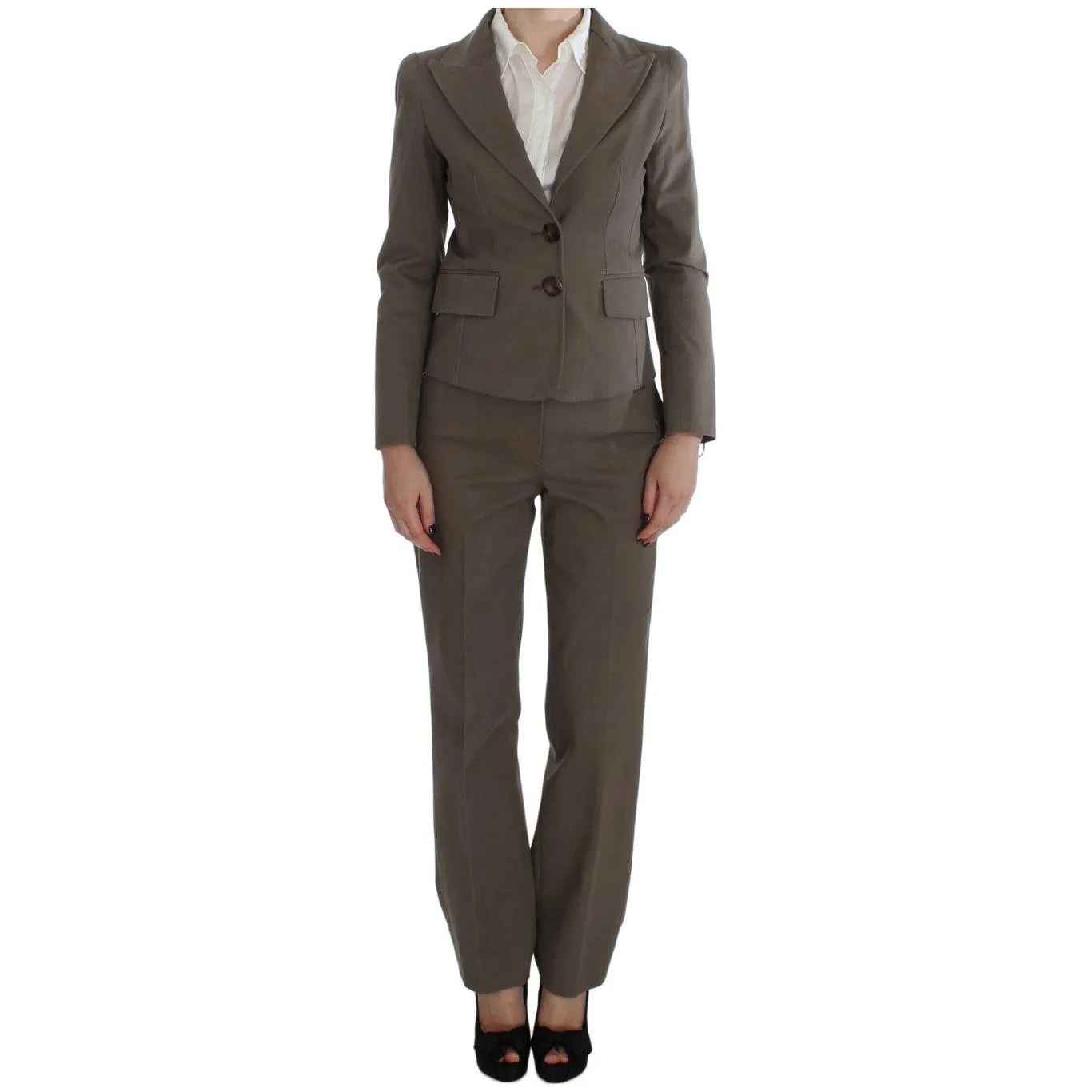 BENCIVENGA Beige Wool-Cotton Suit Set Chic Elegance