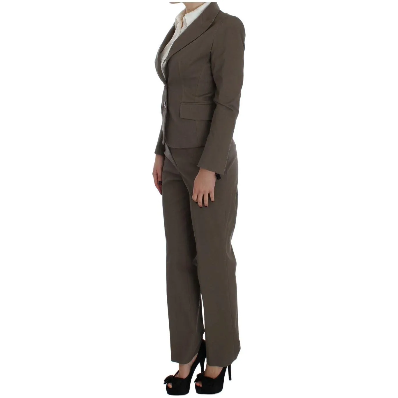 BENCIVENGA Beige Wool-Cotton Suit Set Chic Elegance