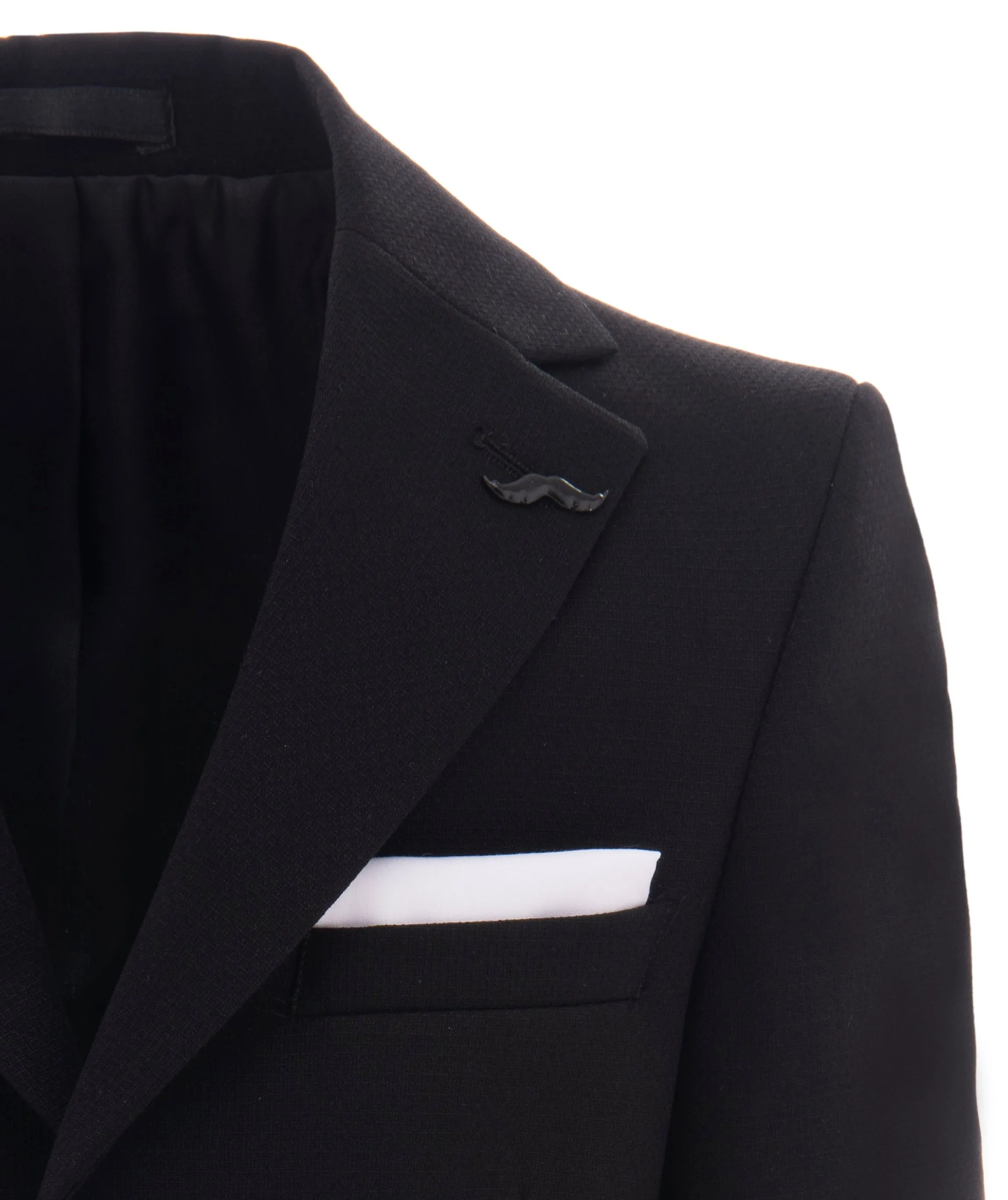 Black Twill Peak Lapel Blazer