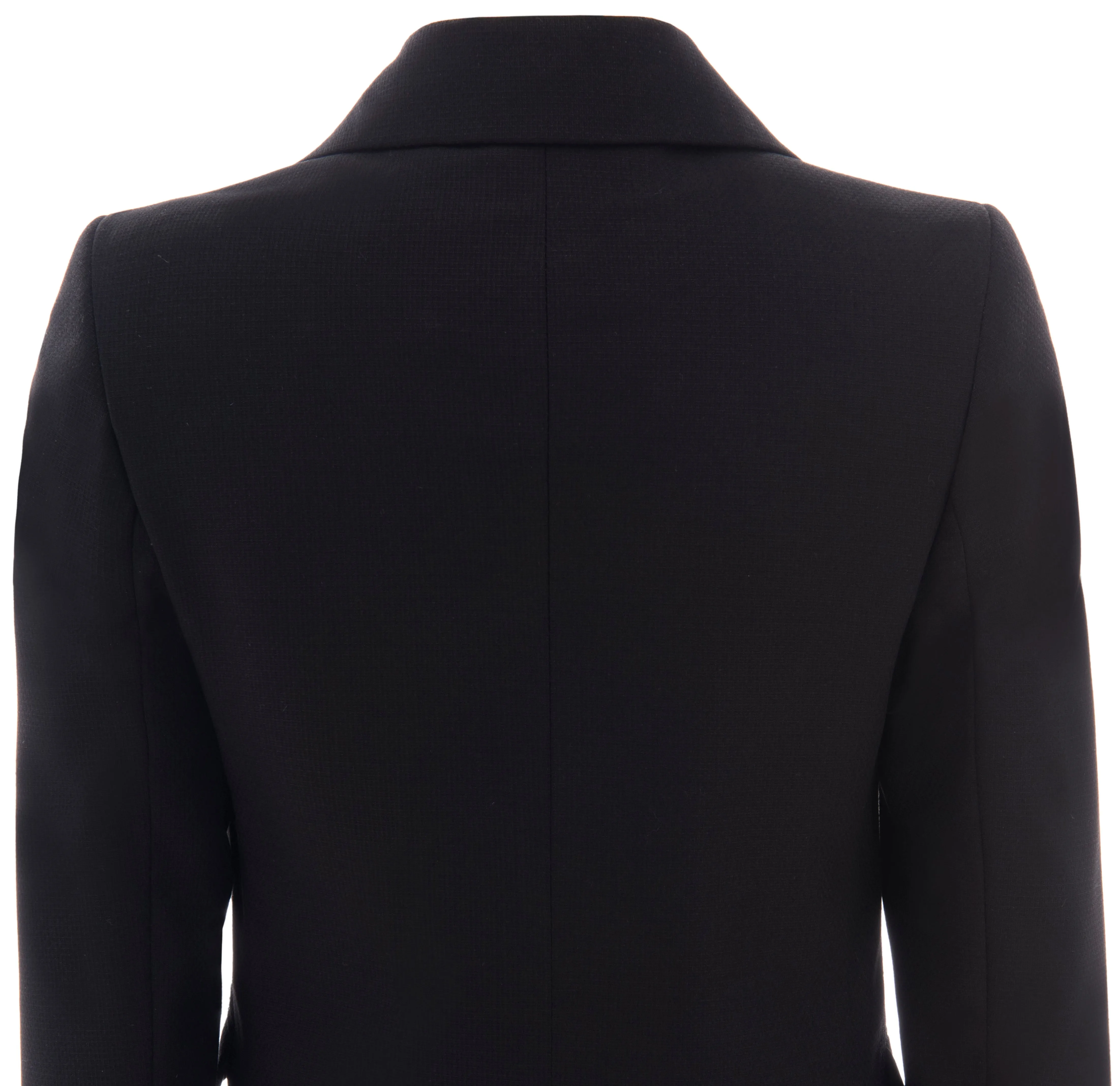 Black Twill Peak Lapel Blazer