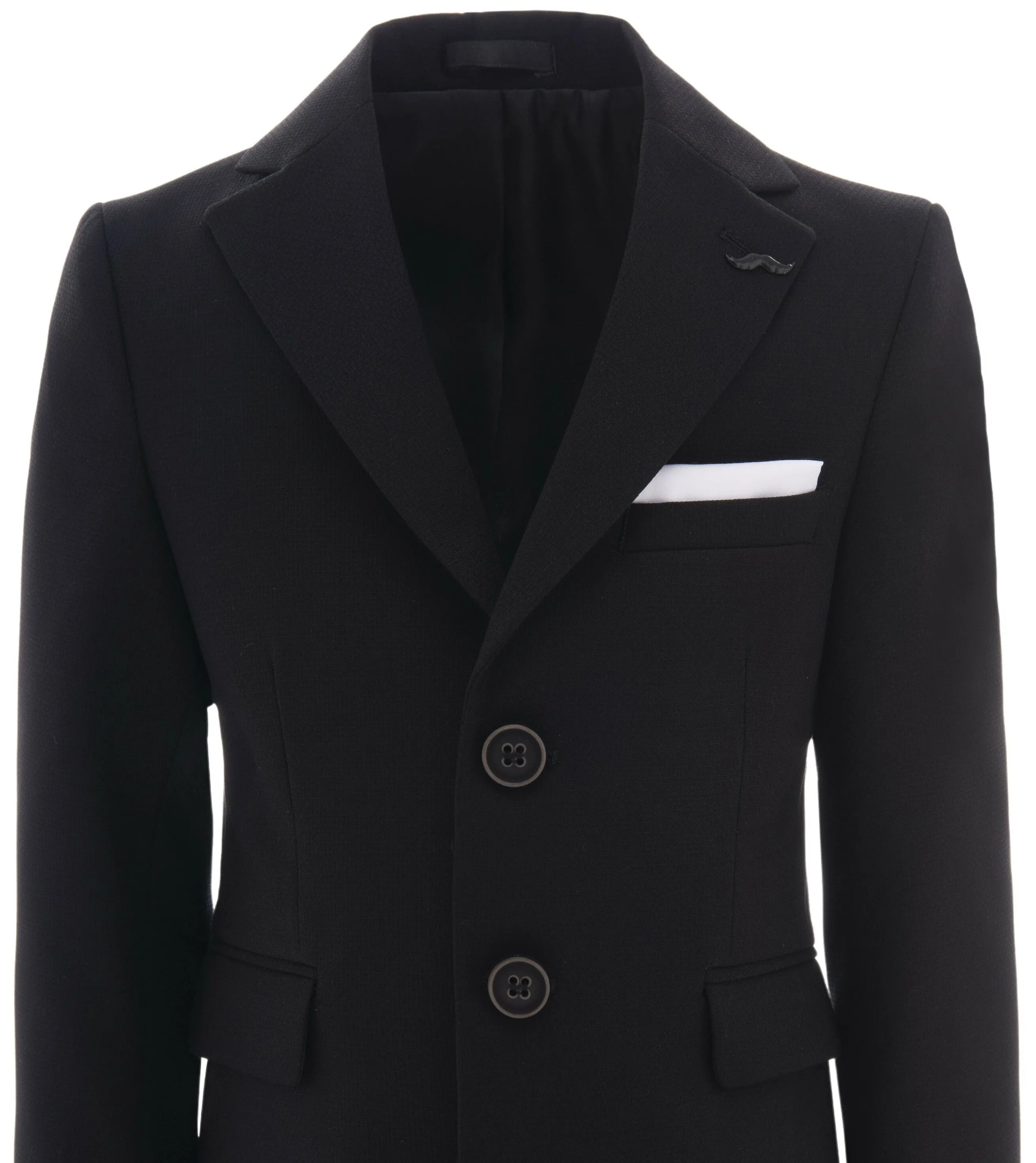 Black Twill Peak Lapel Blazer