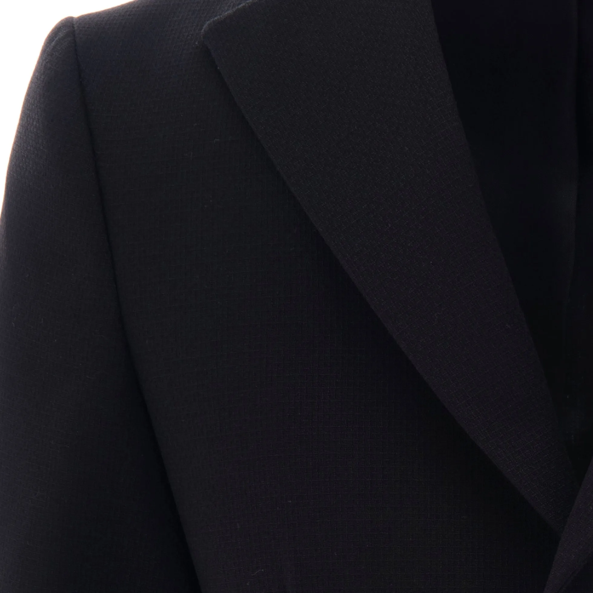 Black Twill Peak Lapel Blazer