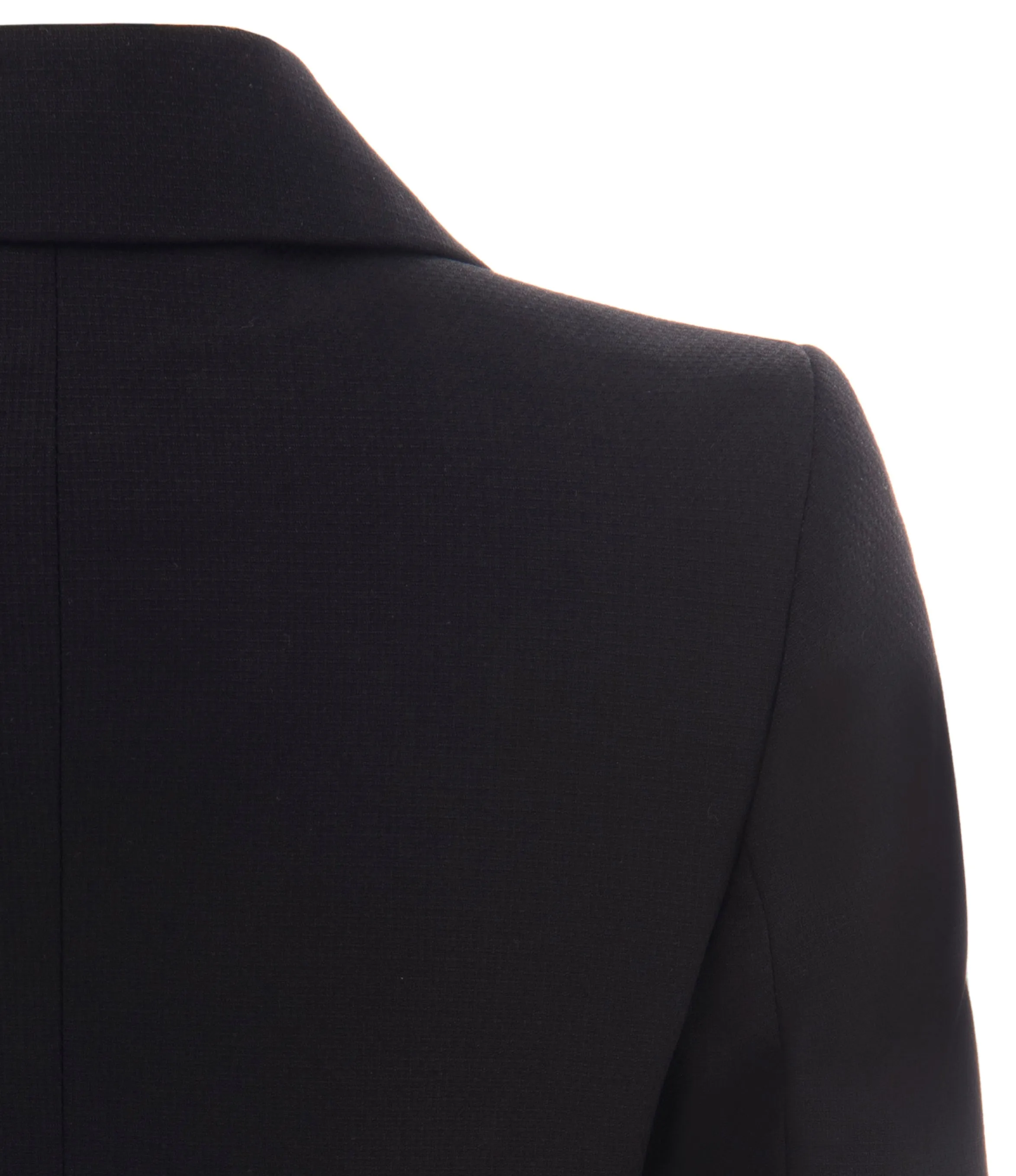 Black Twill Peak Lapel Blazer