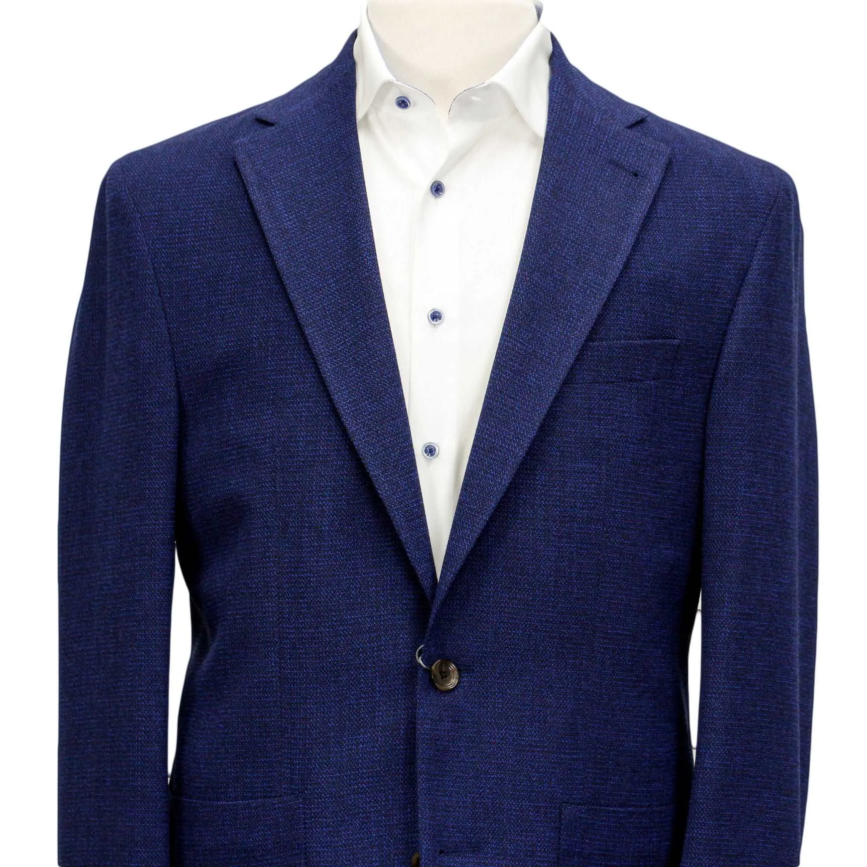 Blue Basketweave Hampton Contemporary Fit Unconstructed Sport Jacket - Jack Victor