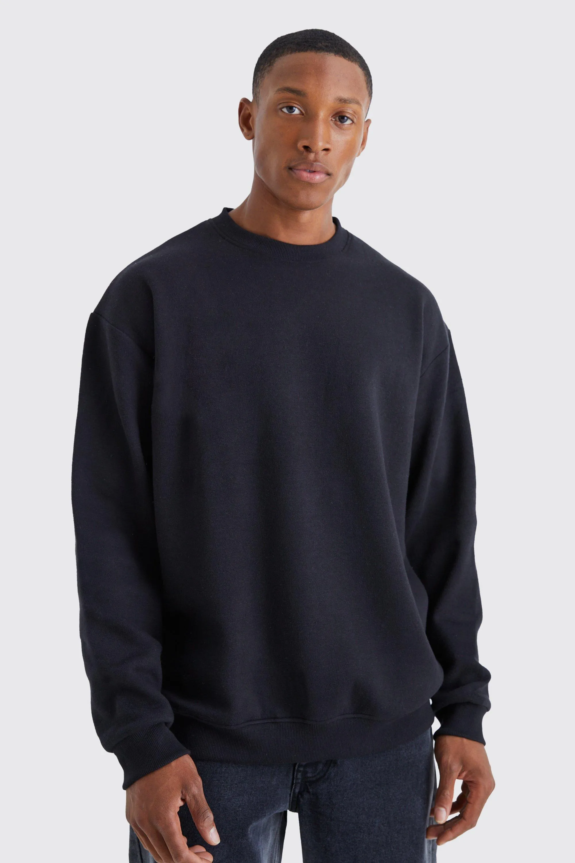 Boohoo Basic Oversized Sweatshirt, Black