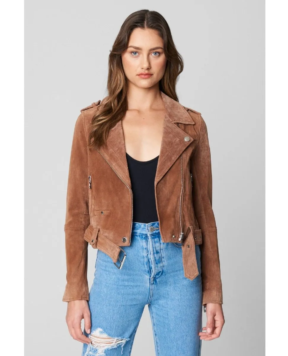 Coffee Bean Suede Zipper Jacket