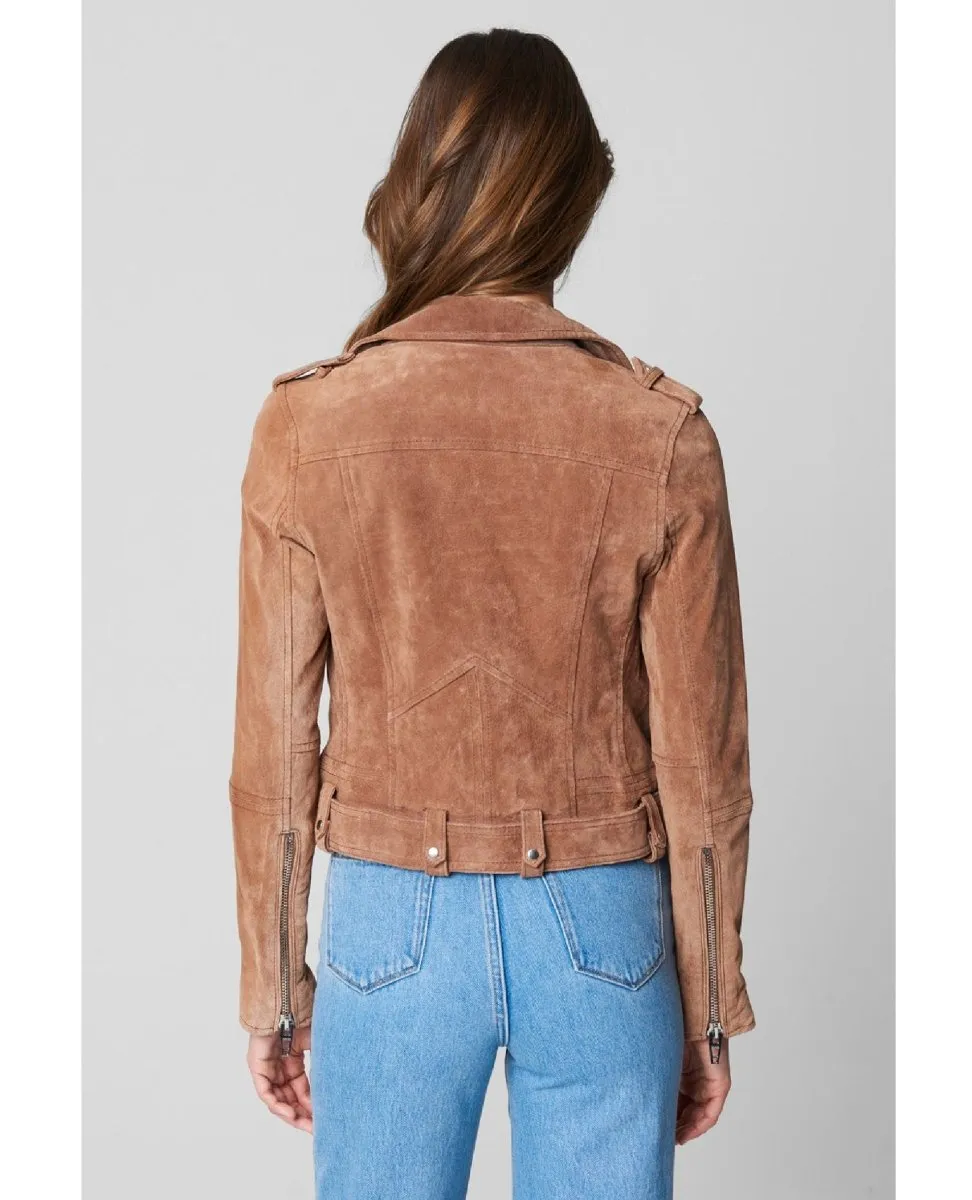 Coffee Bean Suede Zipper Jacket