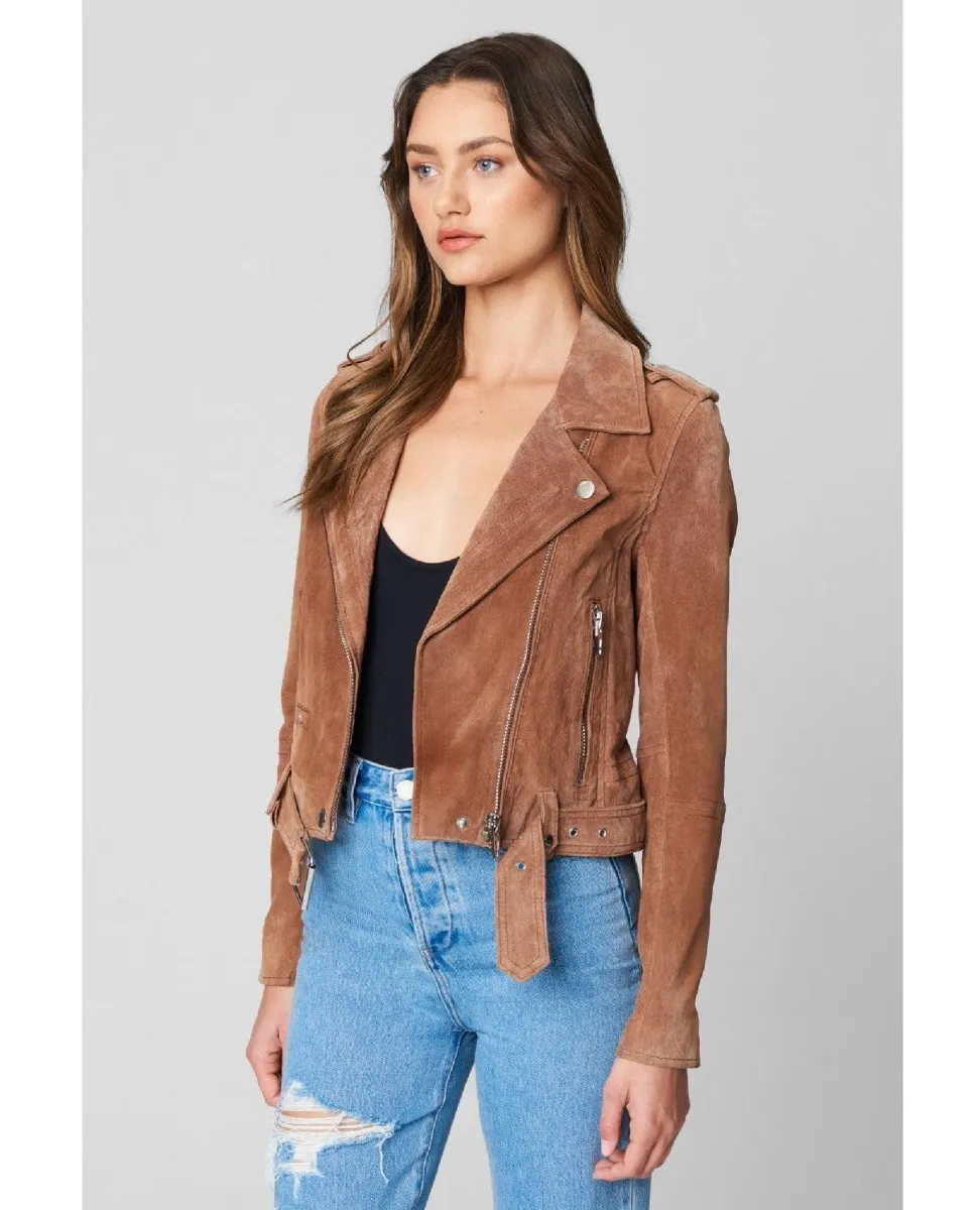 Coffee Bean Suede Zipper Jacket