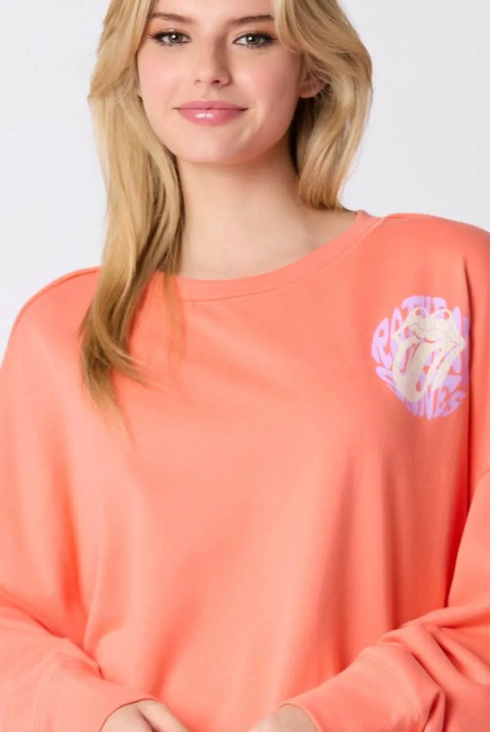 Coral Stones Back Tongue Sweatshirt