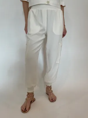 Crepe Giles Pants - Ivory