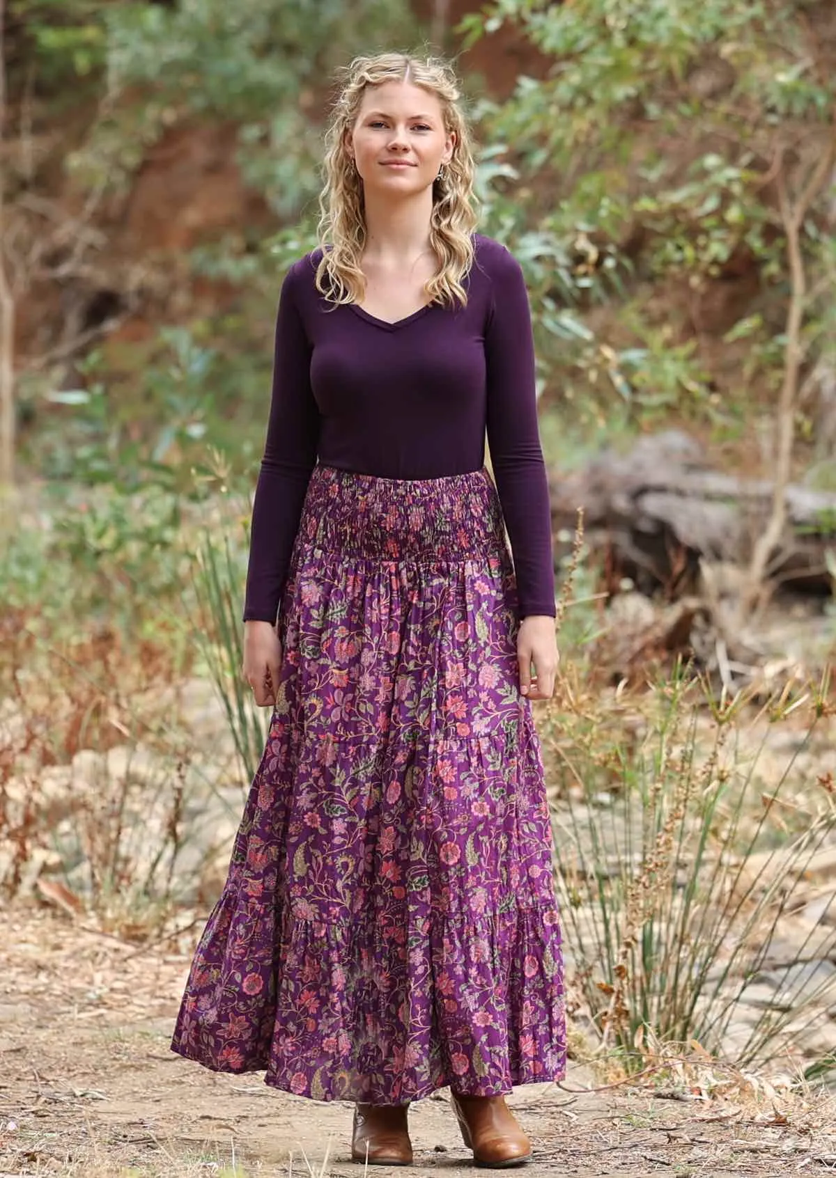 Dawn Maxi Skirt Amethyst