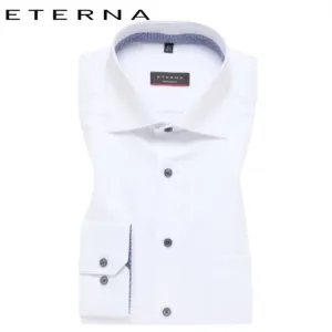 Eterna X-Tall Diamond Twill White Shirt White