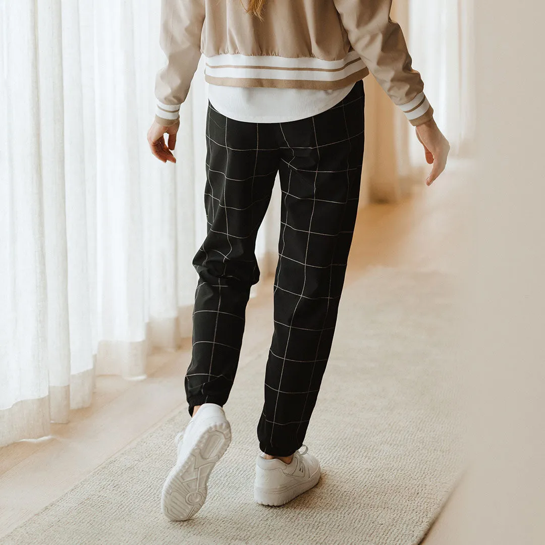 Everywhere Joggers, Black Windowpane