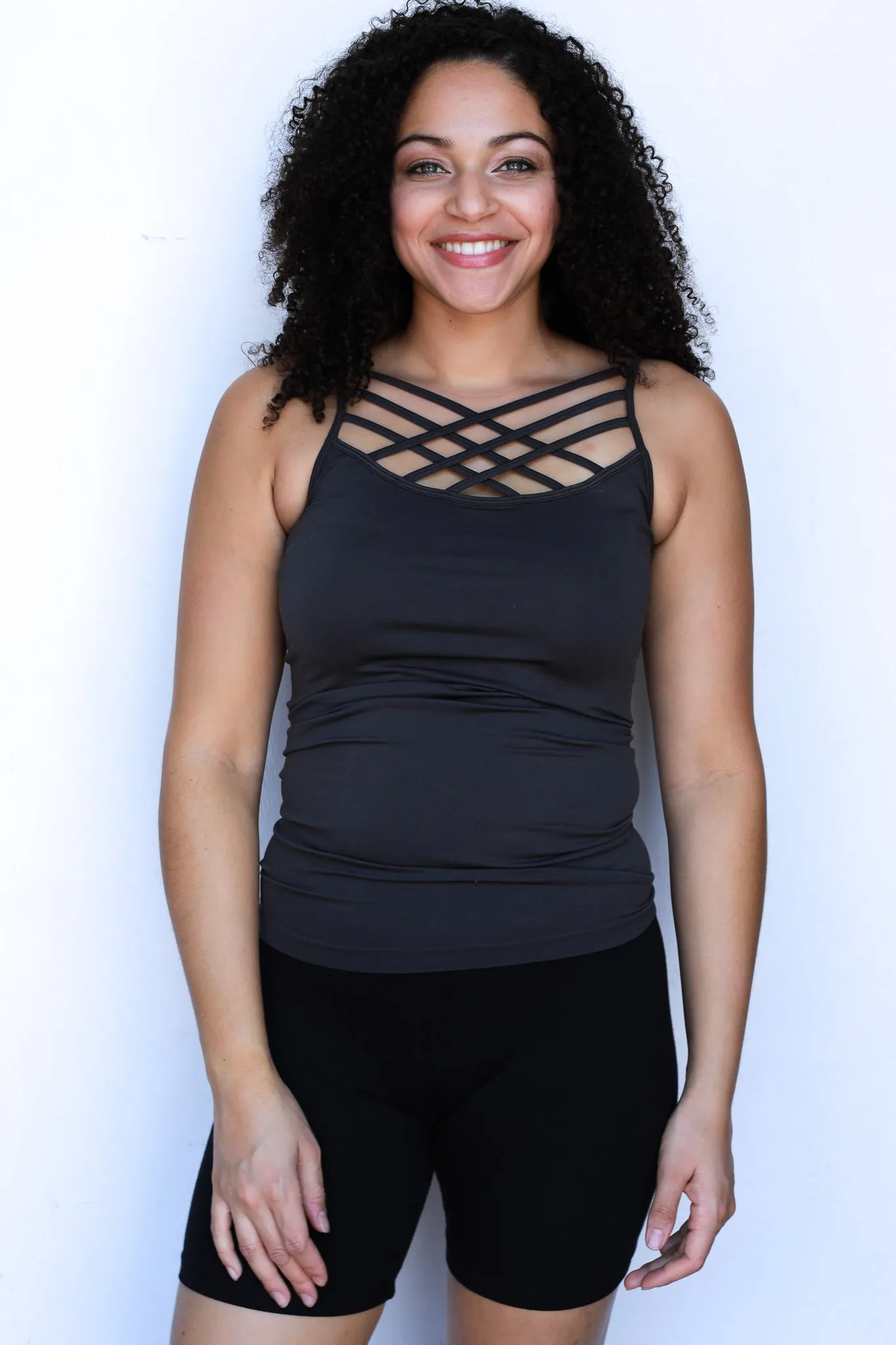 Feel The Vibes Criss Cross Cami (4 colors)