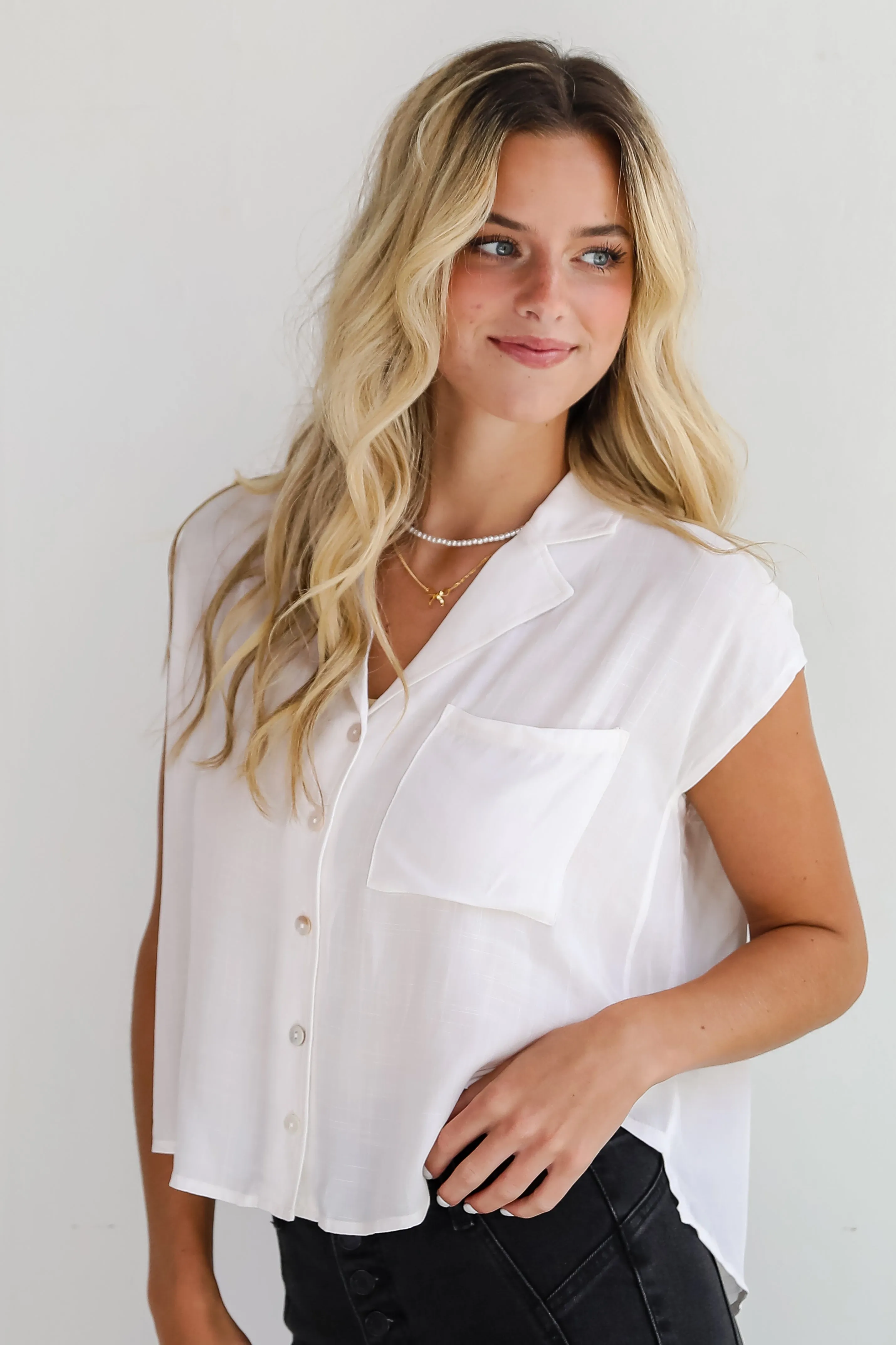 FINAL SALE - Seriously Cute Off White Blouse