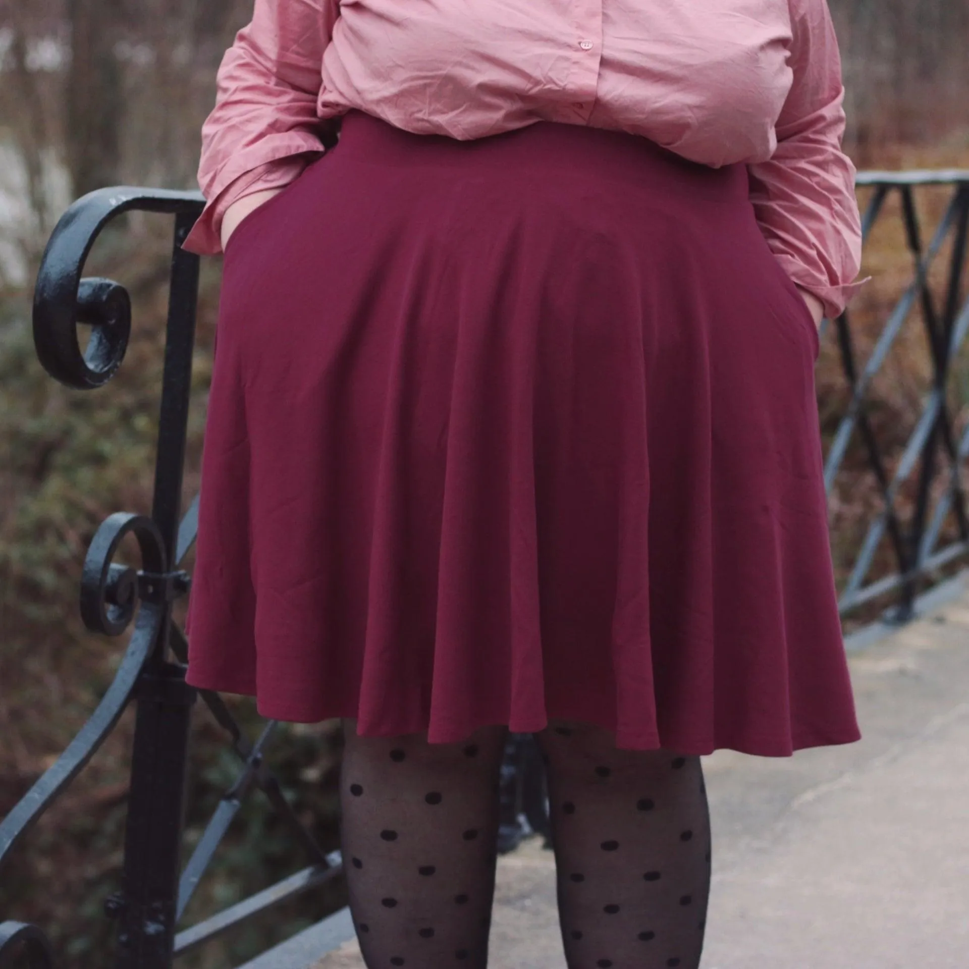 Flare Skirt - Burgundy