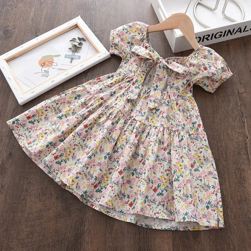 Floral Cotton Knee-Length Dress