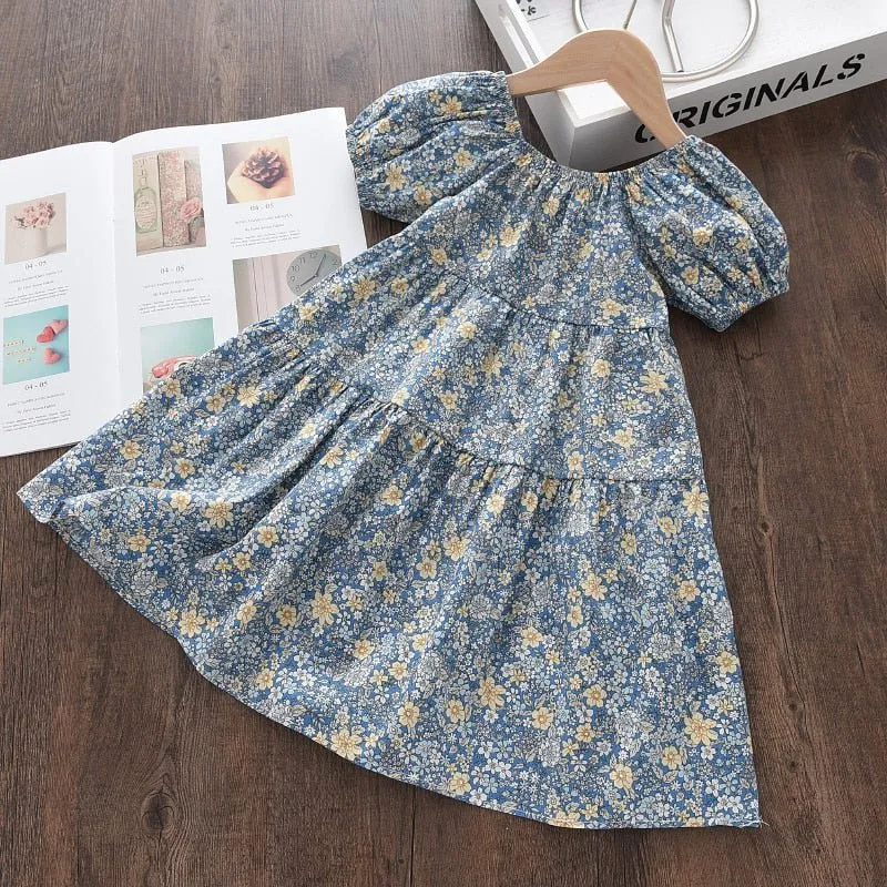 Floral Cotton Knee-Length Dress