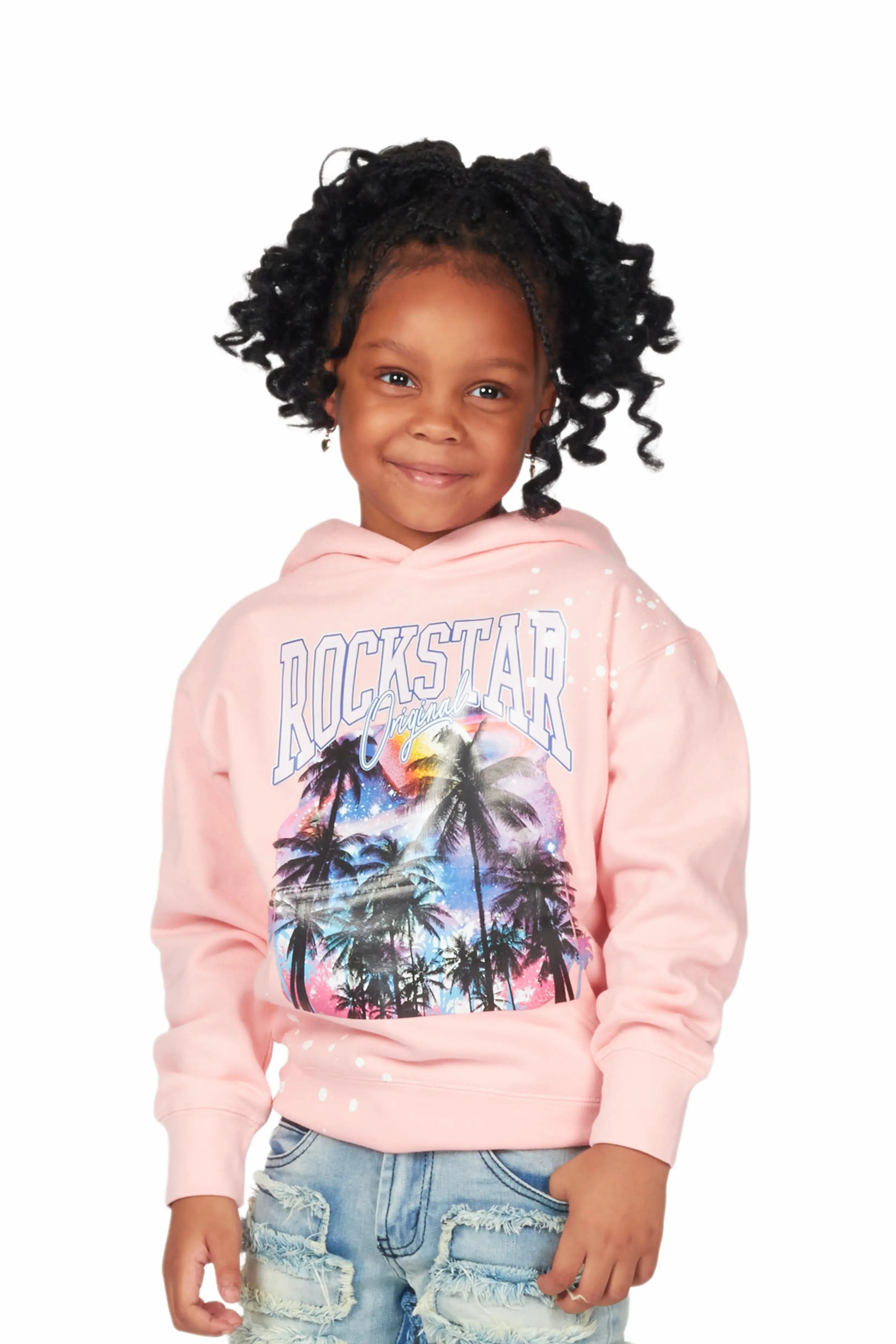 Girls Harper Light Pink Graphic Hoodie