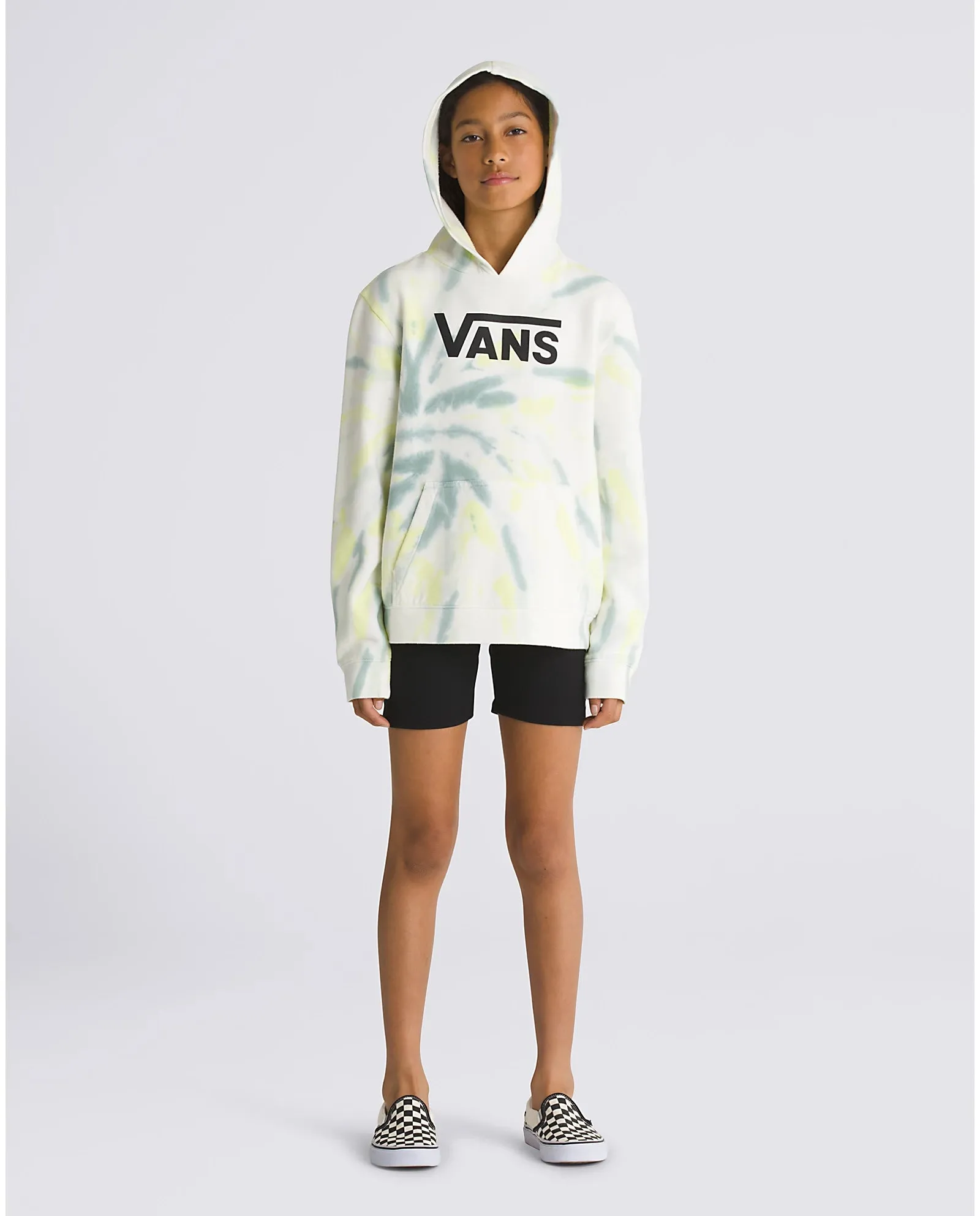 Girls Spiral Tie Dye Hoodie in Iceberg Green