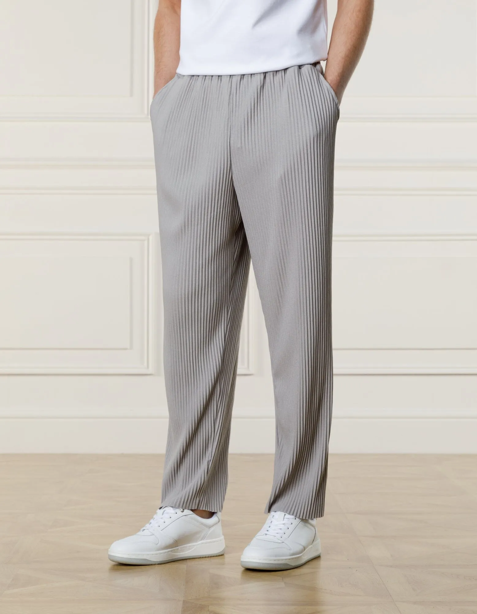 Grey Pleated Trouser