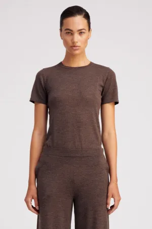 Heather Brown Ultra Fine Cashmere Tee