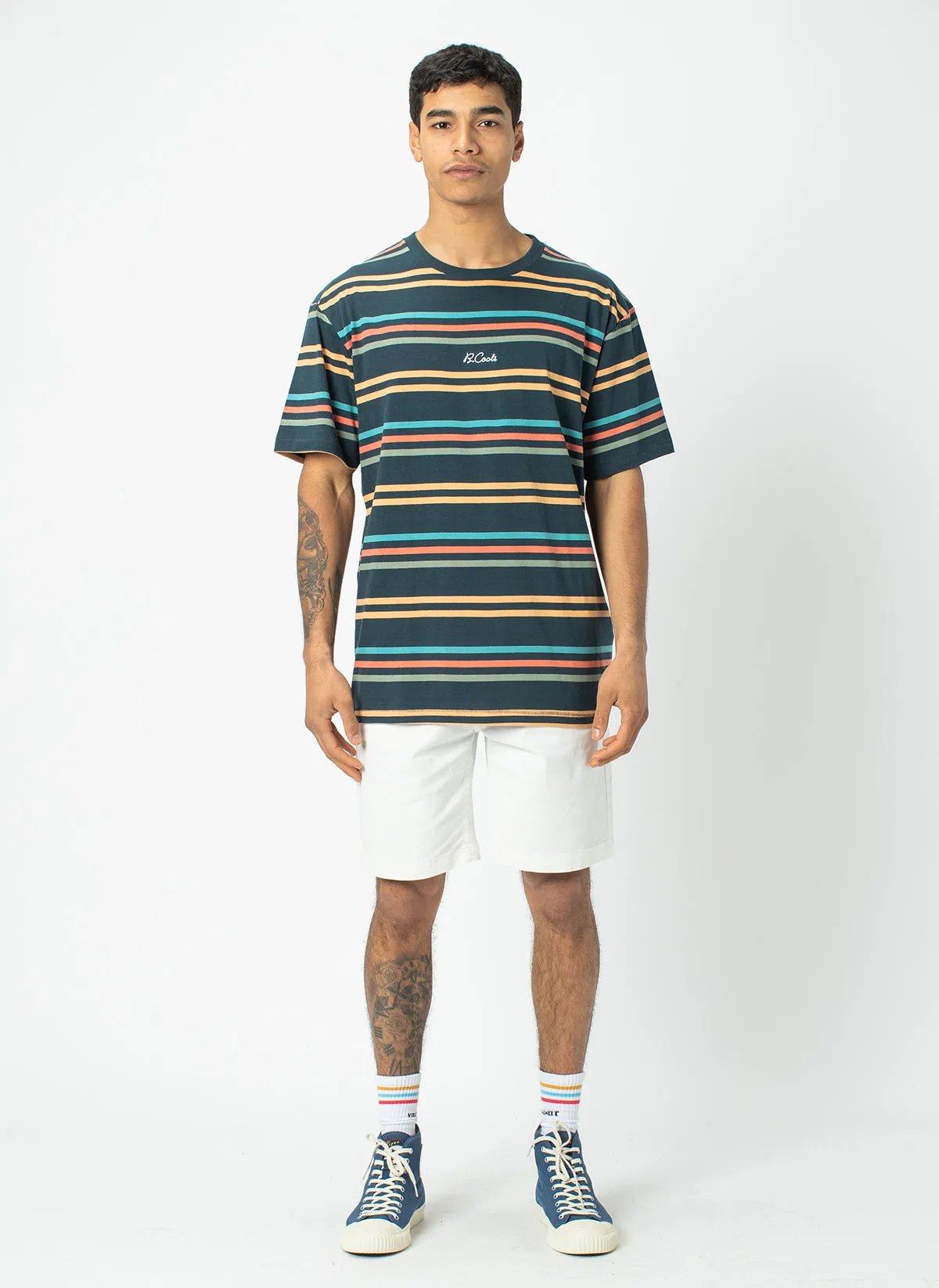 Homie Tee Navy Stripe