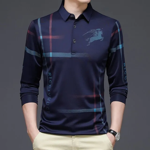 Horse Plaid Printed Polo Shirts