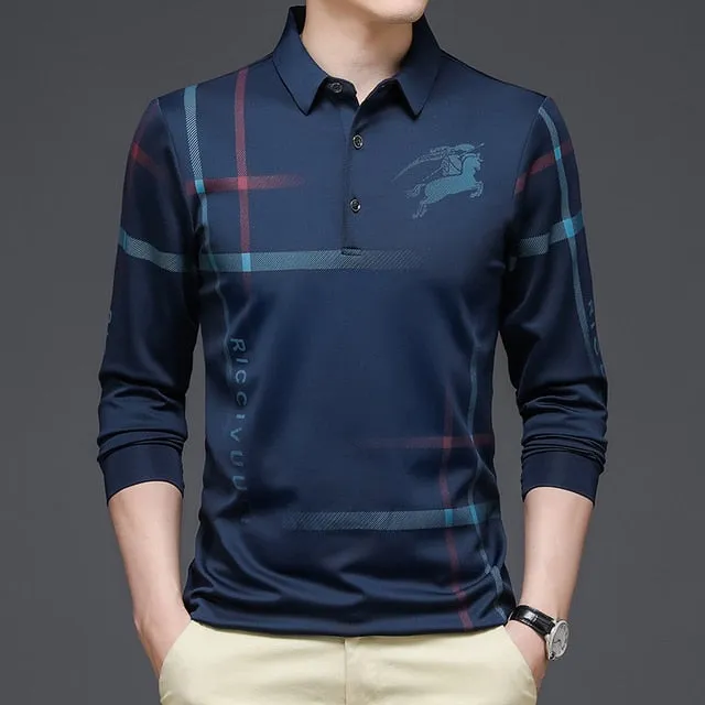 Horse Plaid Printed Polo Shirts