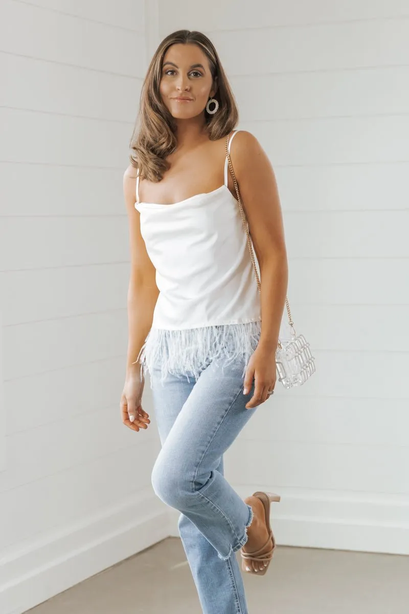 Ivory Cowl Neck Cami Tank Top - FINAL SALE