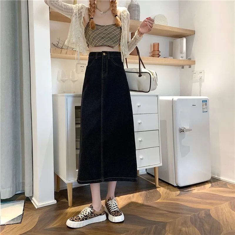 JuliaFashion - 2024 Stylish Korean High Waist A-line Skirt