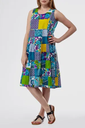 La Cera Short Multicolored Patchwork Dress