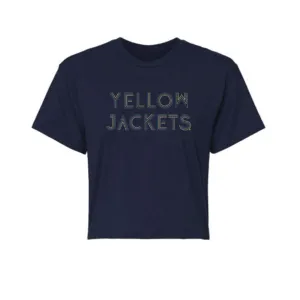 Ladies Georgia Tech Yellow Jackets Tatum Ideal Crop Navy T-Shirt