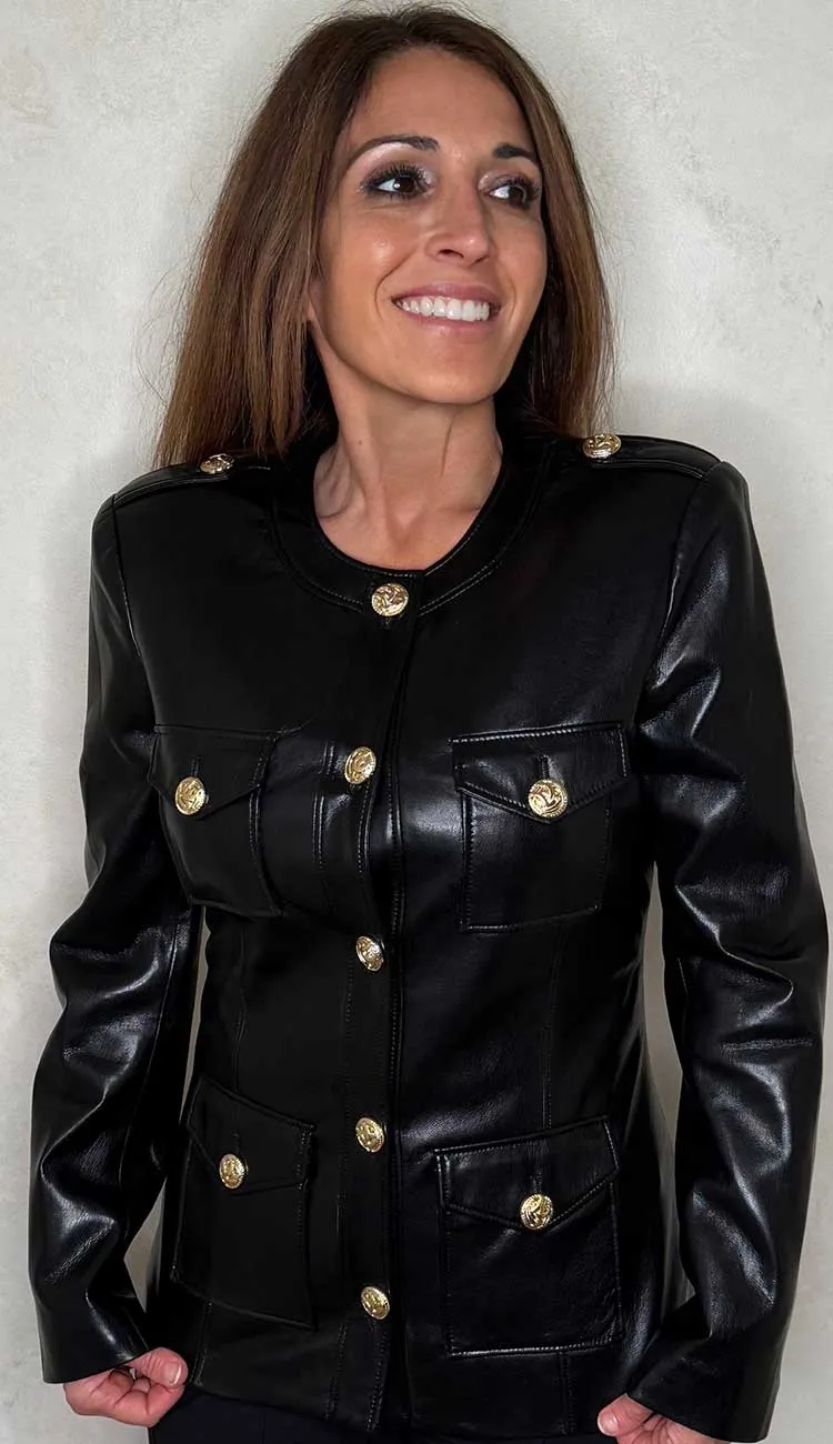 Larsine Vegan Leather Blazer