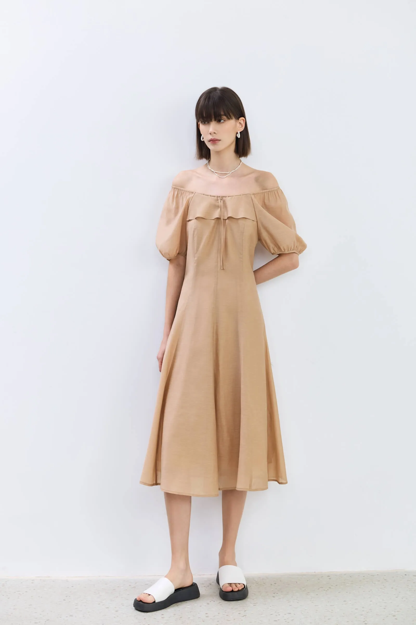 LILY Puff Sleeve Square Neck Dress