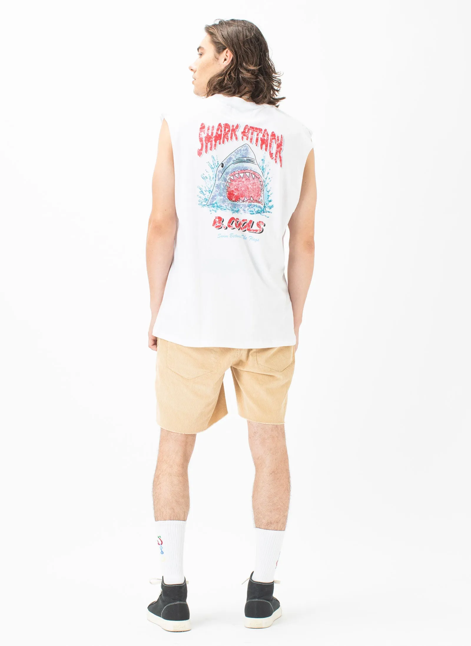 Little Shark Muscle Tee White