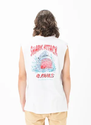 Little Shark Muscle Tee White