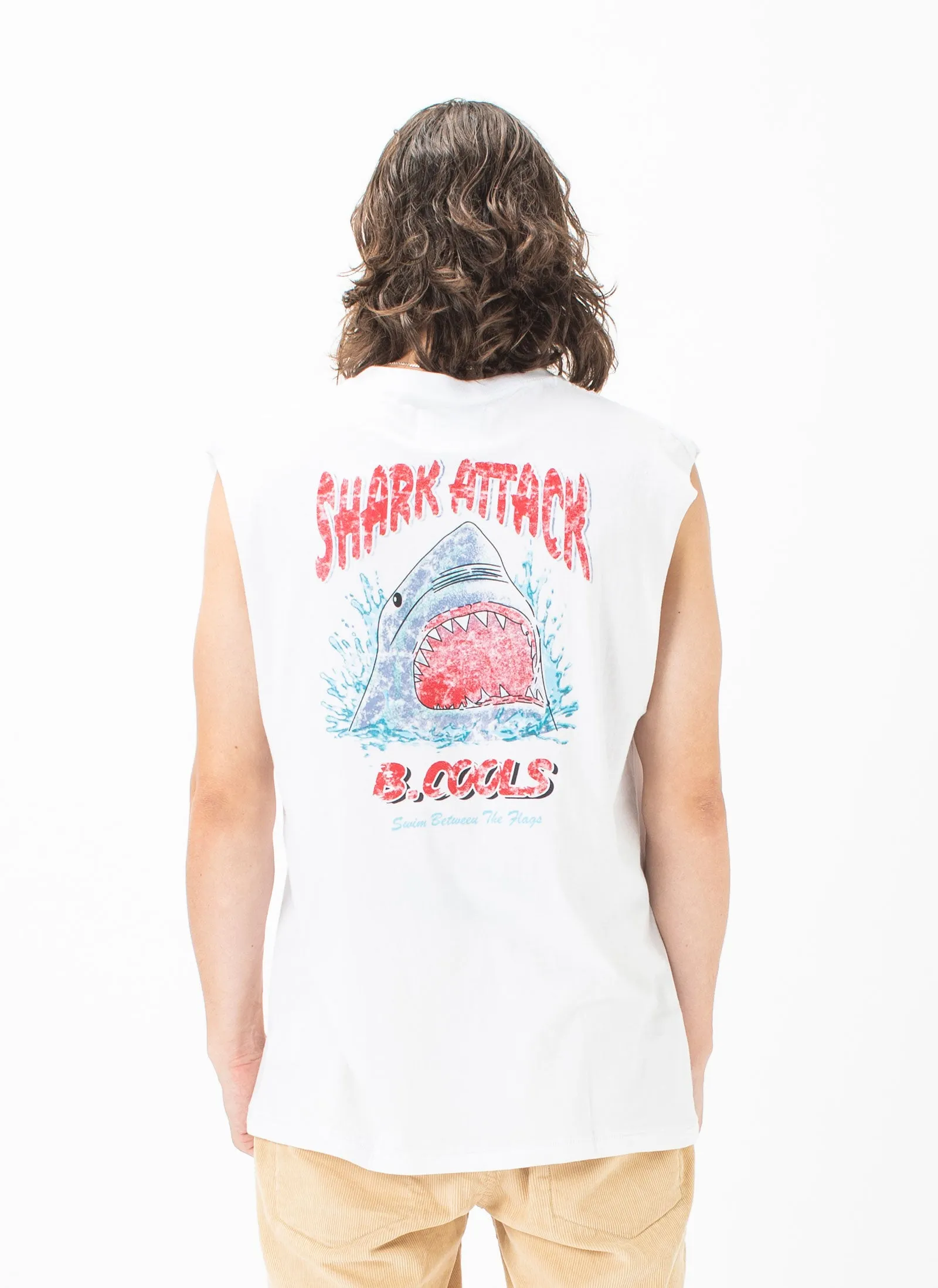 Little Shark Muscle Tee White