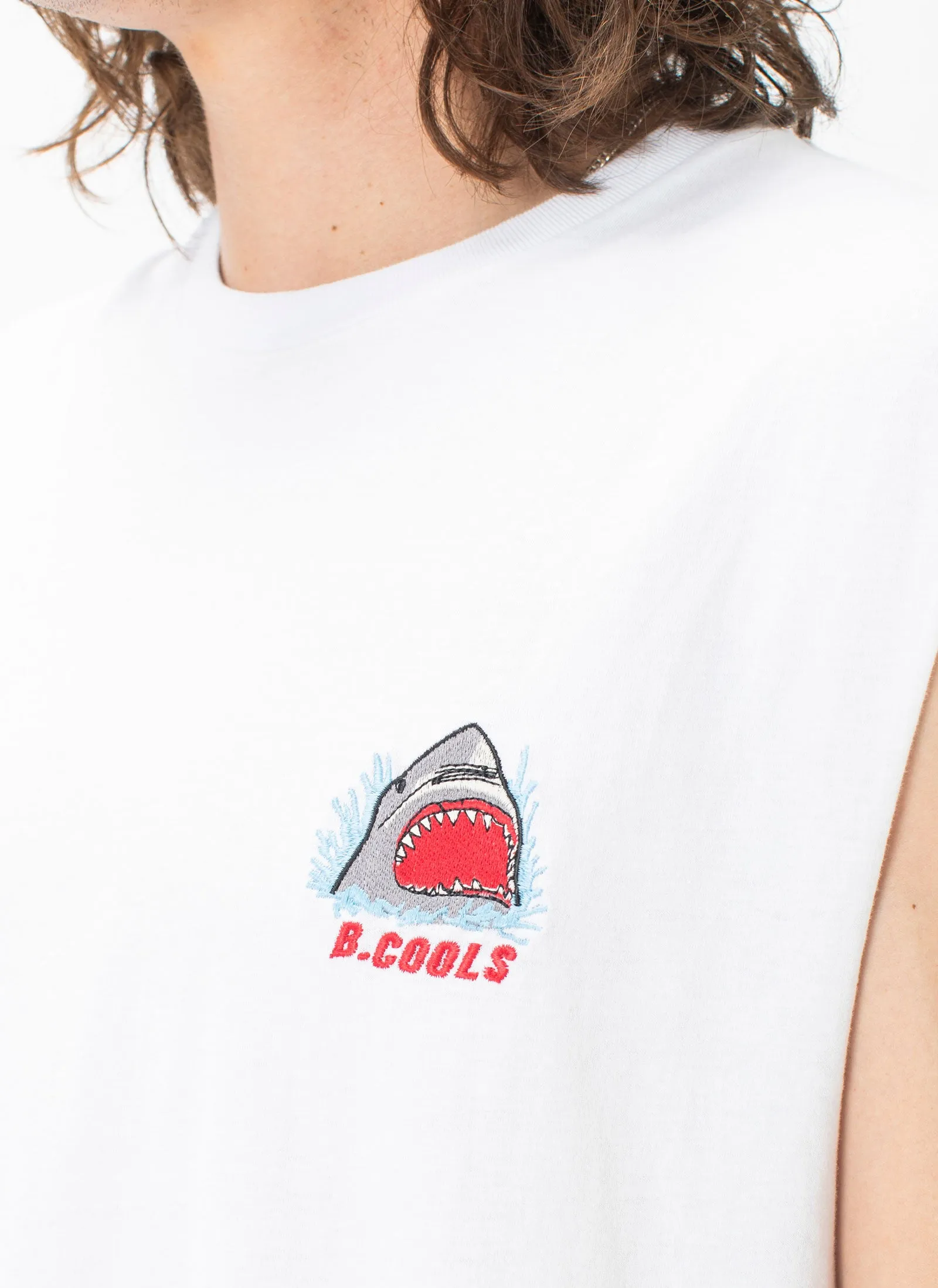 Little Shark Muscle Tee White