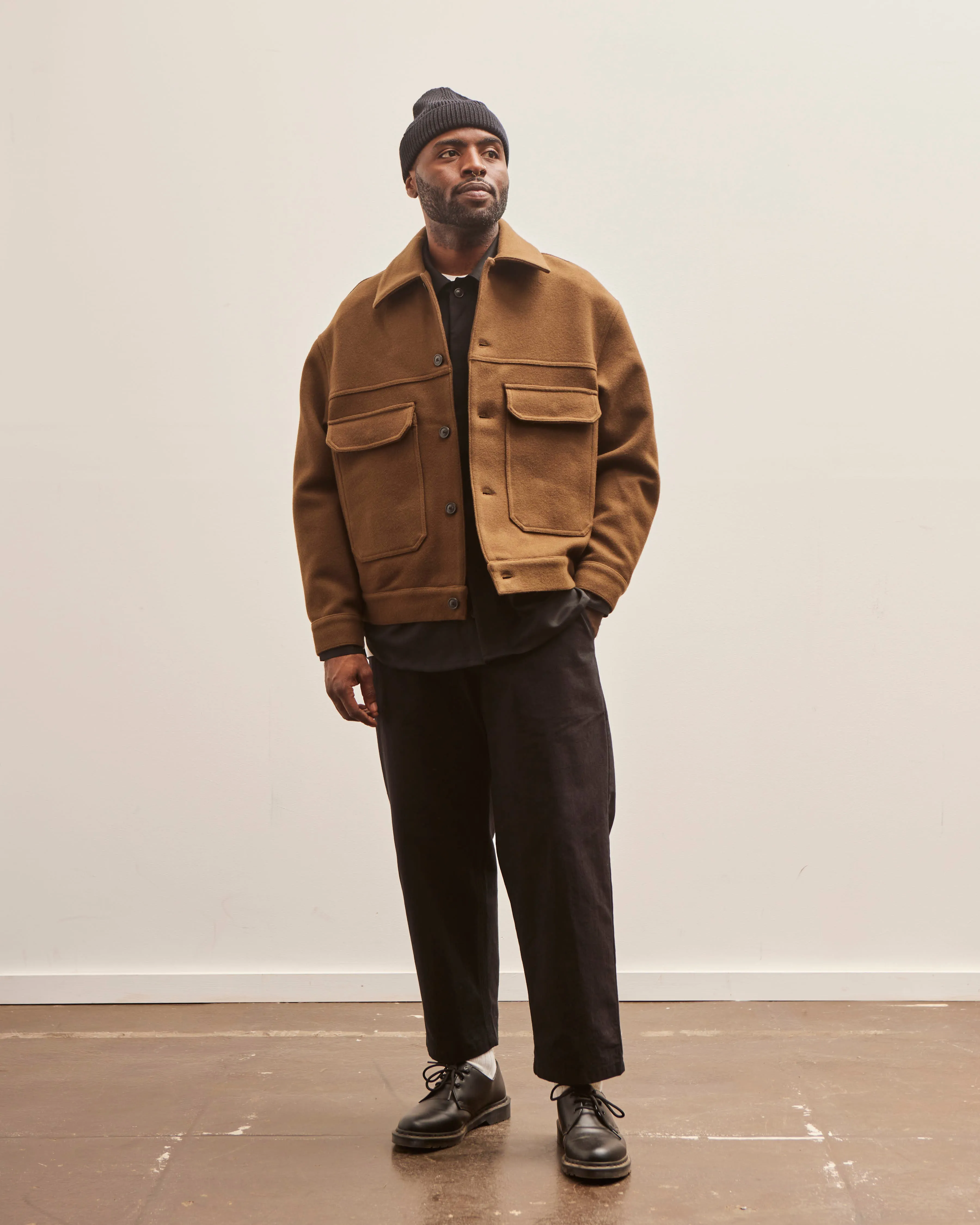 Lownn Wool Workwear Jacket, Brown