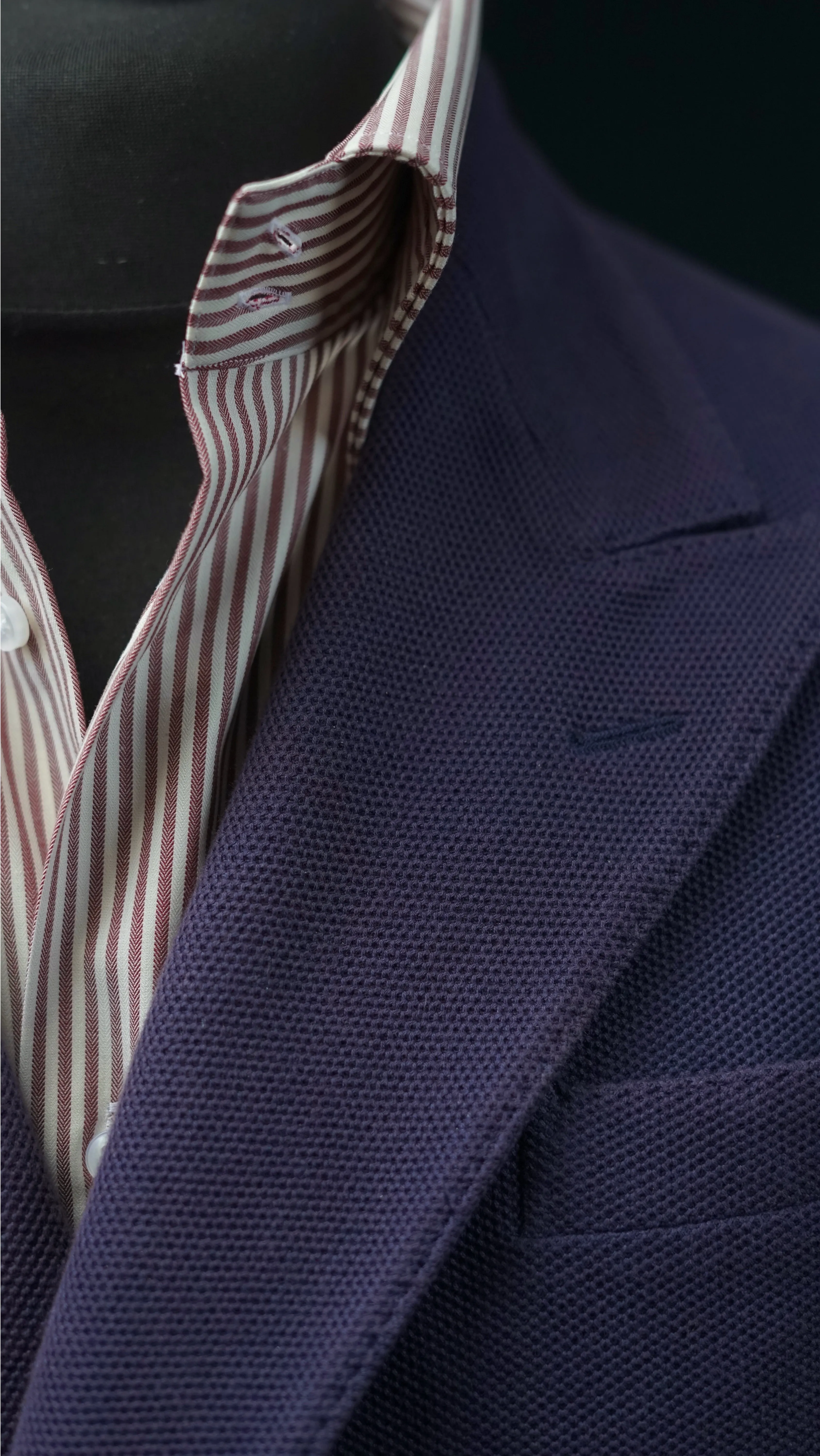 Maroon Herringbone Dress Shirt