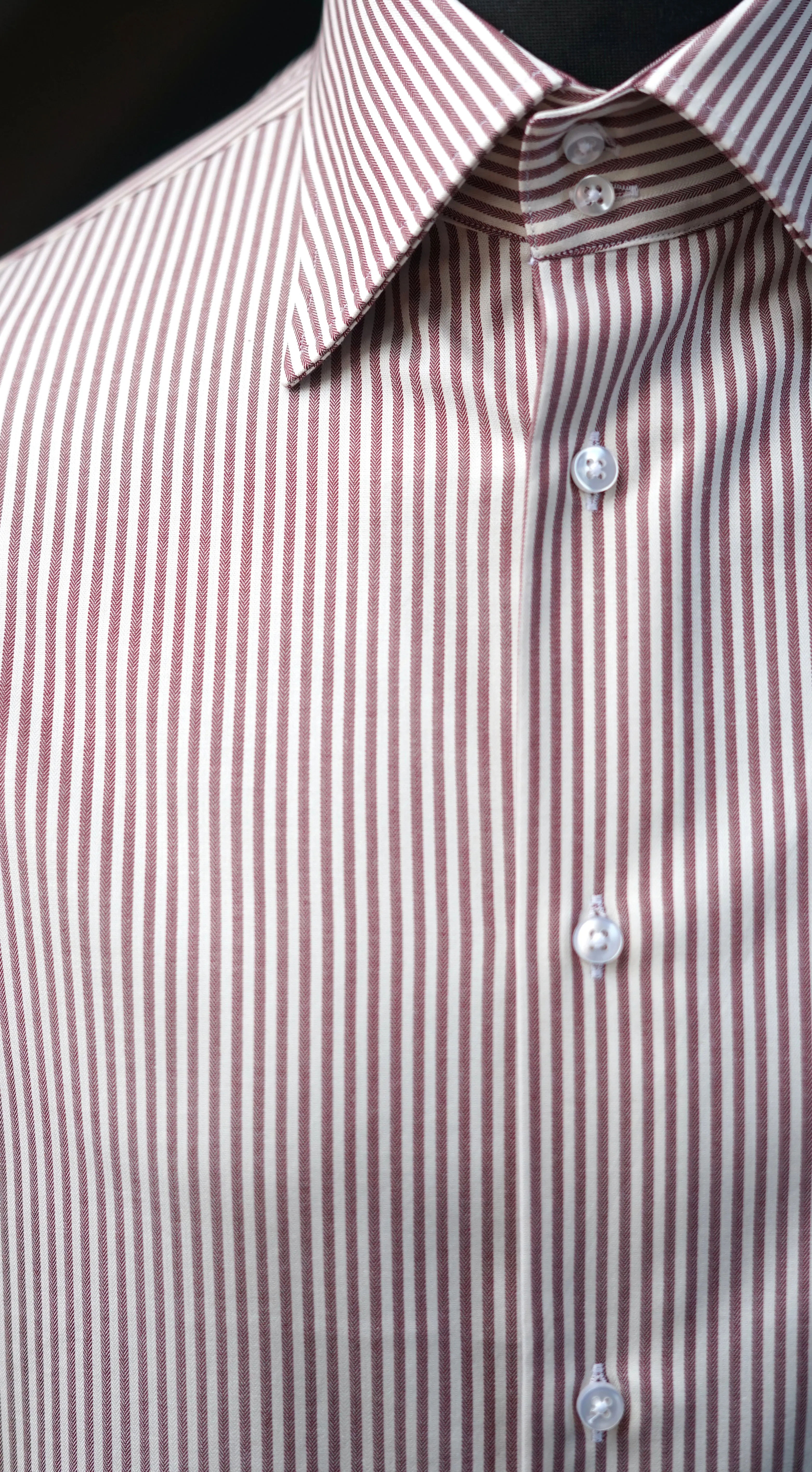 Maroon Herringbone Dress Shirt