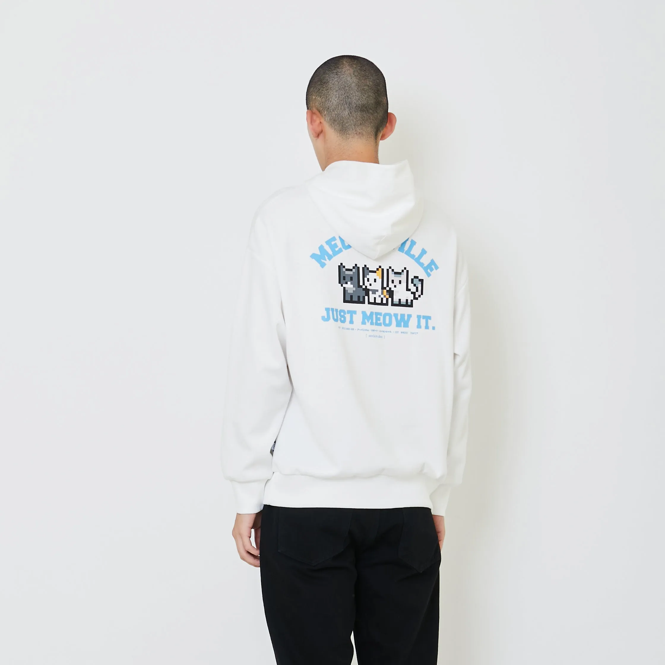 Men Printed Oversized Hoodie - Off White - SM2404077A