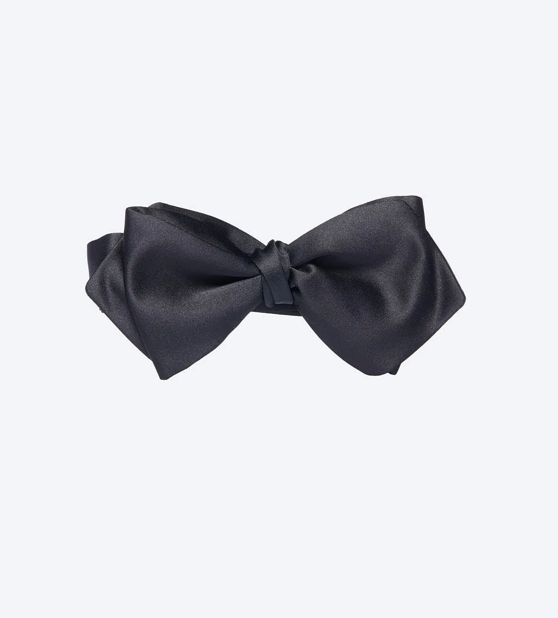 Midnight Navy Satin Bow Tie