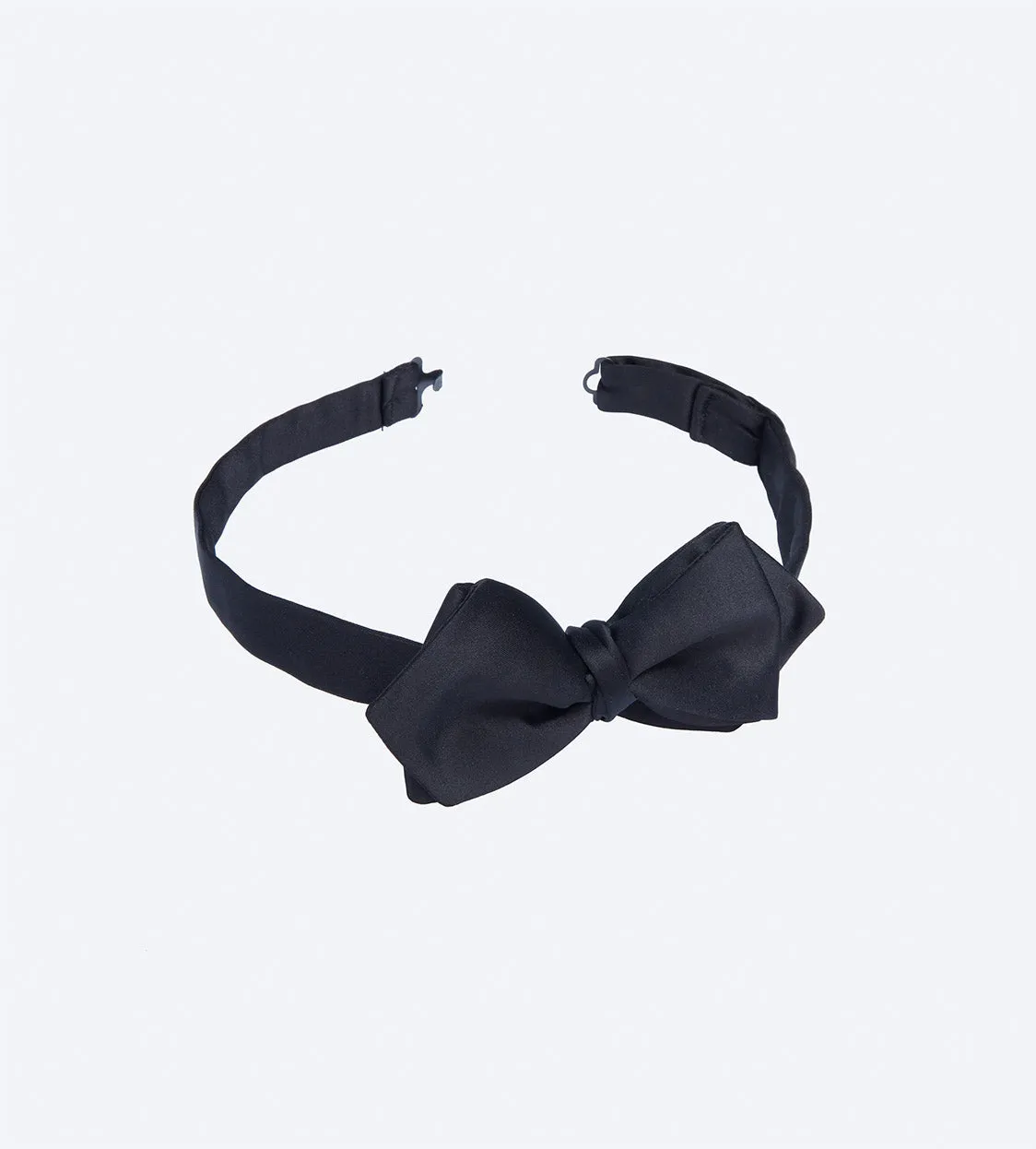 Midnight Navy Satin Bow Tie