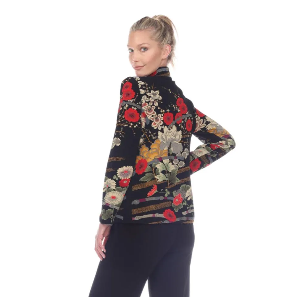 Moonlight Floral Textured Short Jacket - 2883 - Size XXL Only